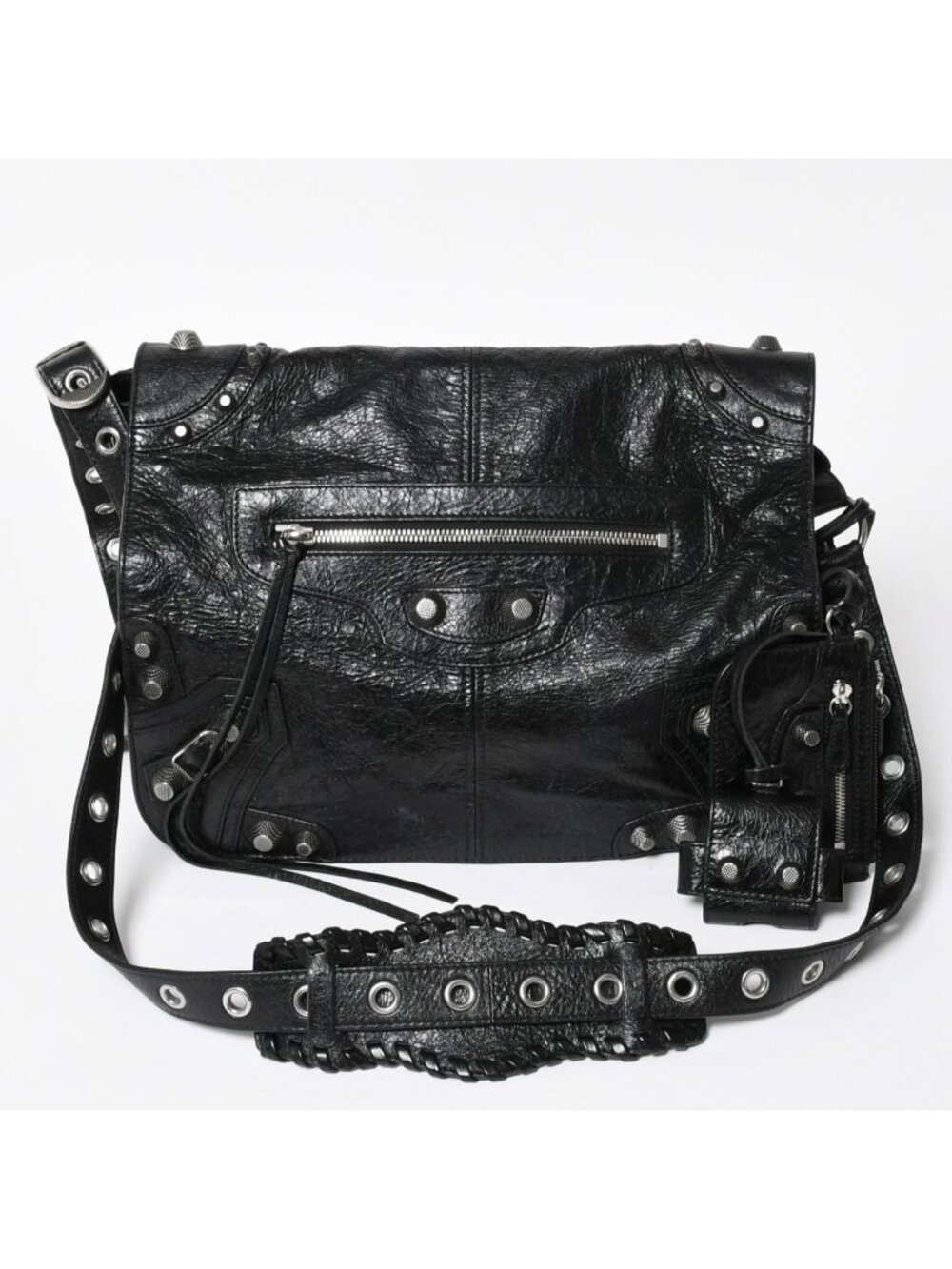 Balenciaga Le Cagole Medium Shoulder Bag Black Silver